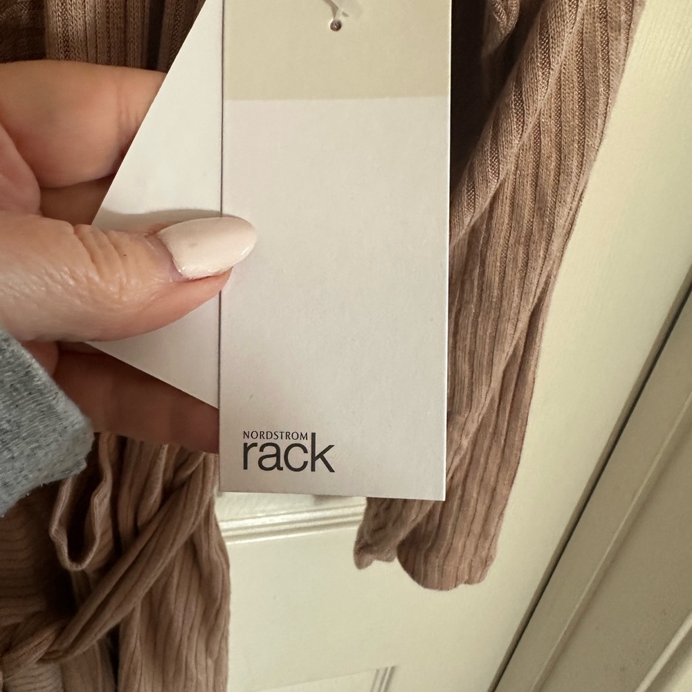 Nordstrom Ribbed Tan Neutral Robe - Picture 5 of 6